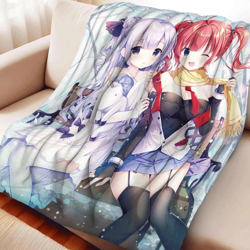 Azur Lane San Diego Flannel ผ้าห่มตุ๊กตาอะนิเมะนุ่มอบอุ่นสําหรับโซฟาห้องนั่งเล่นห้องนอนสํานักงาน Tra