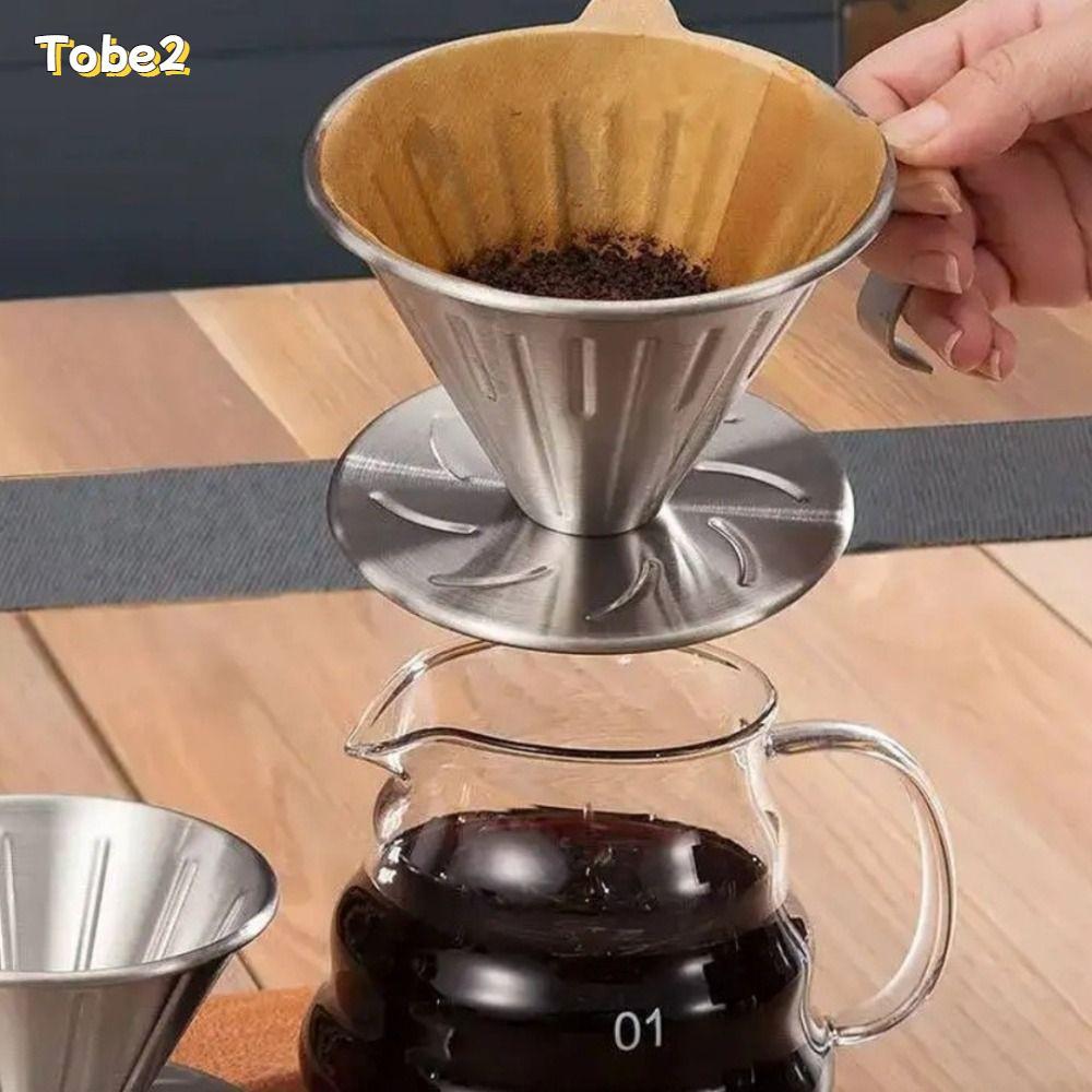 TOBE2 หยดกาแฟกรองถ้วย,Hand Brewed Barista Pour Over Coffee Dripper,คุณภาพสูงสแตนเลสกรองกาแฟV01 V02 ถ้วยชงกาแฟ