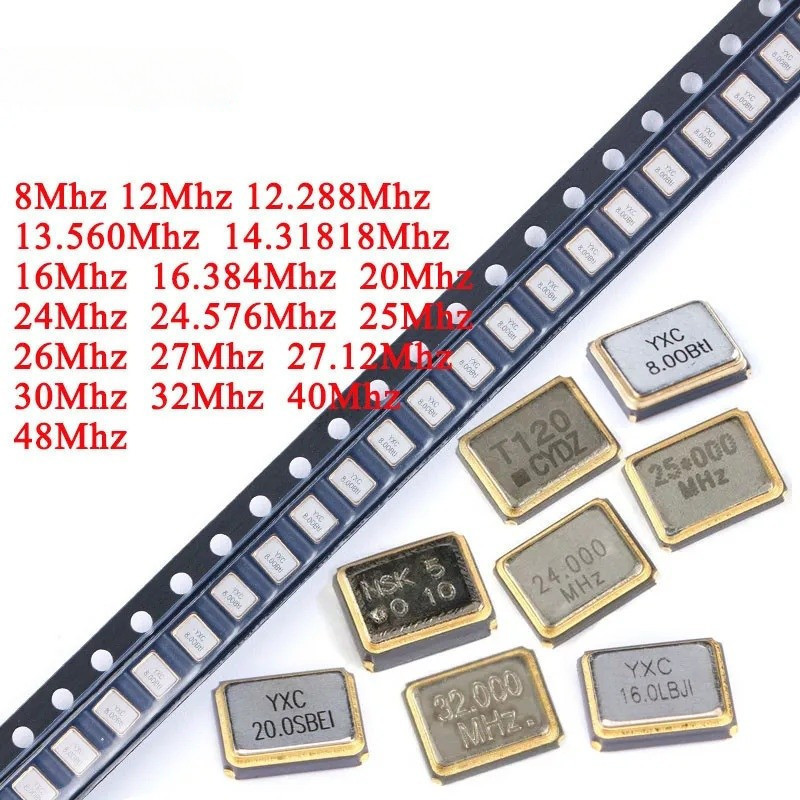 10ชิ้น/ล็อต3225 SMD Passiveควอตซ์คริสตัลOscillator 8Mhz 10Mhz 12Mhz 16Mhz 20Mhz 24Mhz 26Mhz 30Mhz 32