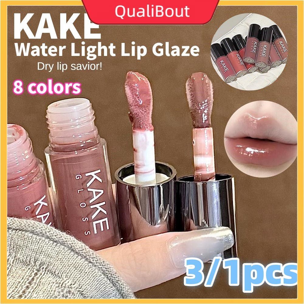 【เก็บเงินปลายD】 3/1 ชิ้น KAKE Crystal Jelly Lip Gloss ลิปกลอสบำรุงริมฝีปาก ติดทนนาน ไม่เหนียวเหนอะหน