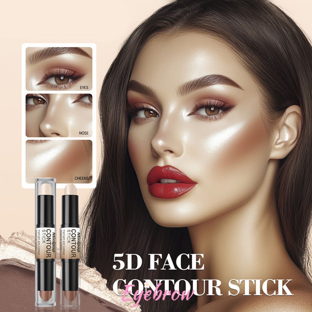 MINIPOP กันน้ํา Contour Stick ยาวนานผิวสบาย Contour Stick Uniform Highlighter/เงา Stick 3D Double-en
