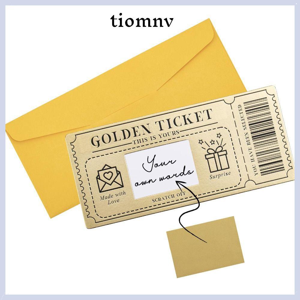 TIOMNVTH Golden Ticket Scratch- Card, Raffle Gift Scratch Ticket Concert Ticket, Party Favor with En