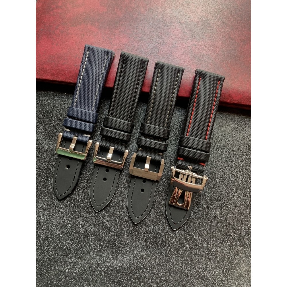 เหมาะสําหรับ Swatch Swatch Blancpain Co-Branded Nylon Leather Bottom Watch Strap 22mm Bracelet