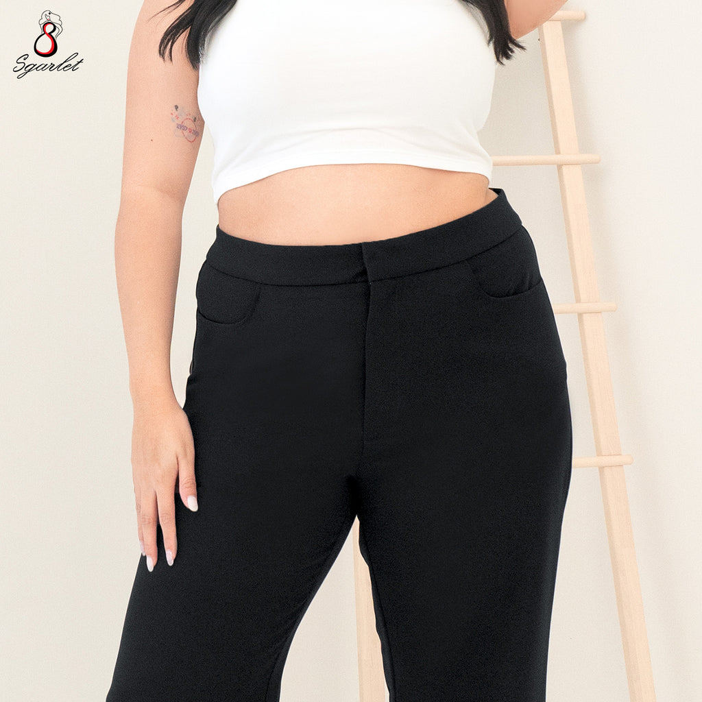 SGARLET PLUSSIZE กางเกงขายาวไซส์ใหญ่ทรงขาม้า พรางหุ่นเพรียว ทรวดทรงสมส่วน สีดำ/กรมท่า FLW087 — صورة 7