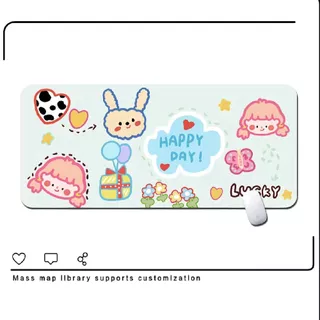 ขนาด 80×30 ซม. แผ่นรองโต๊ะ แผ่นรองเมาส์ ขนาดใหญ่ ลายน่ารัก พื้นยางกันลื่น Mouse Pad ใช้ได้ทั้งคีย์บอร์ดและเมาส์