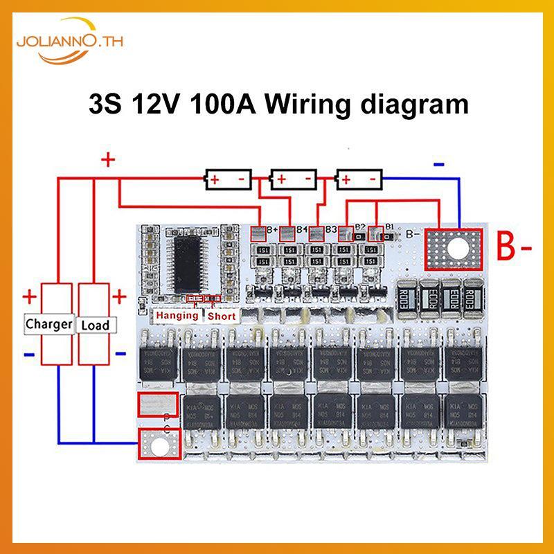 Joliann0 3s/4s/5s Bms 12v 16.8v 21v 3.7v 100a Li-ion Lmo Ternary Protection Circuit Board Li-polymer