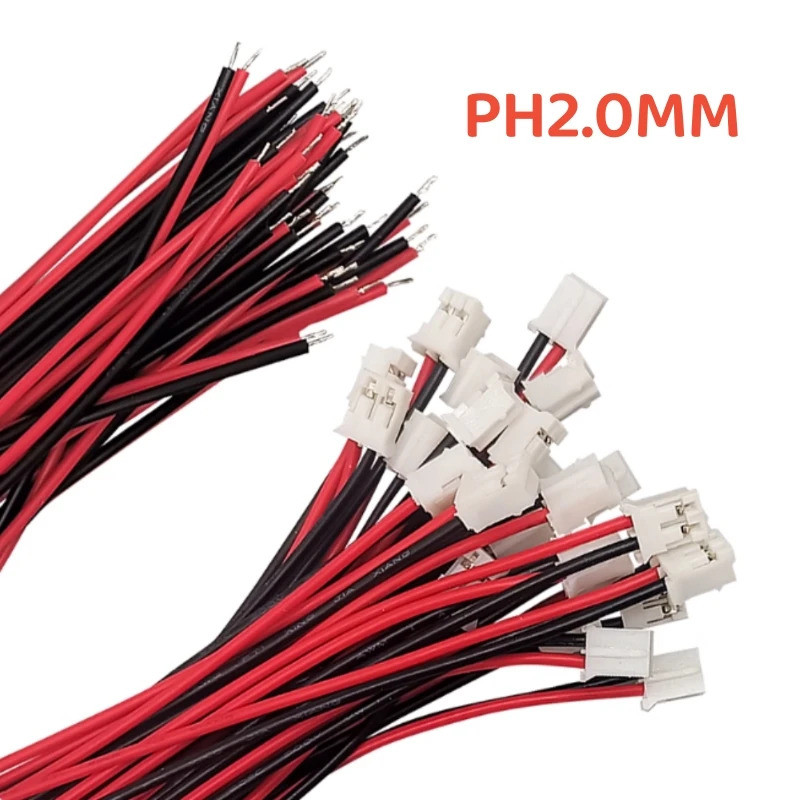 50 ชิ้น/ล็อต Mini Micro JST 2.0 PH 2Pin Connector ปลั๊ก 2P สายไฟ 100 มม.26AWG
