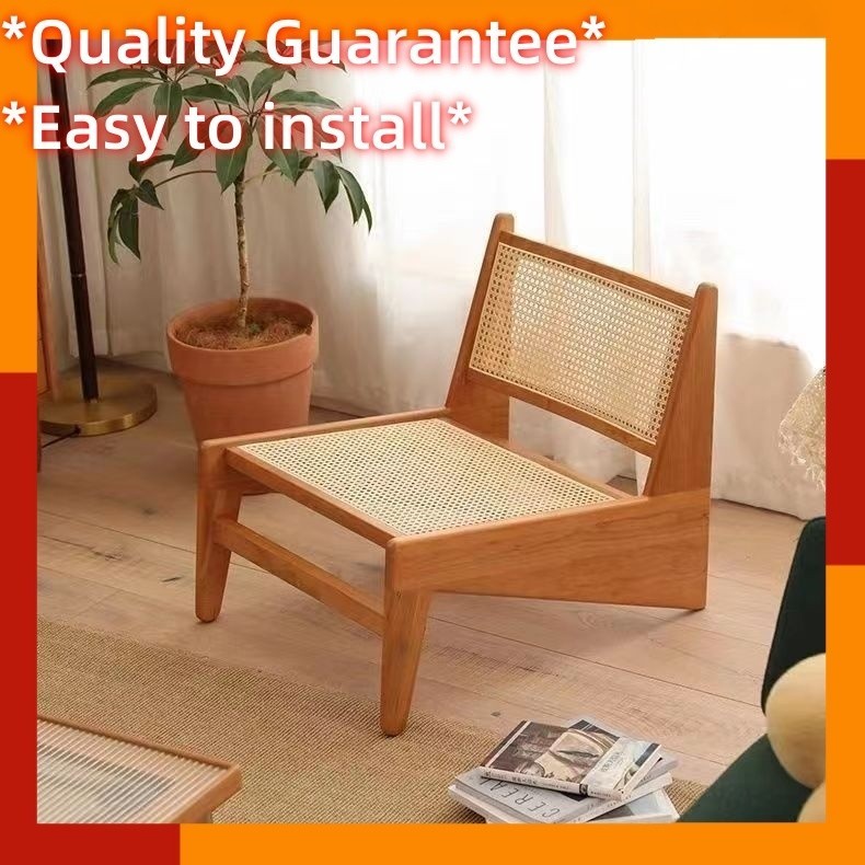 Household Chandigarh lounge chair Japanese style solid wood chair single balcony leisure chair ratta
