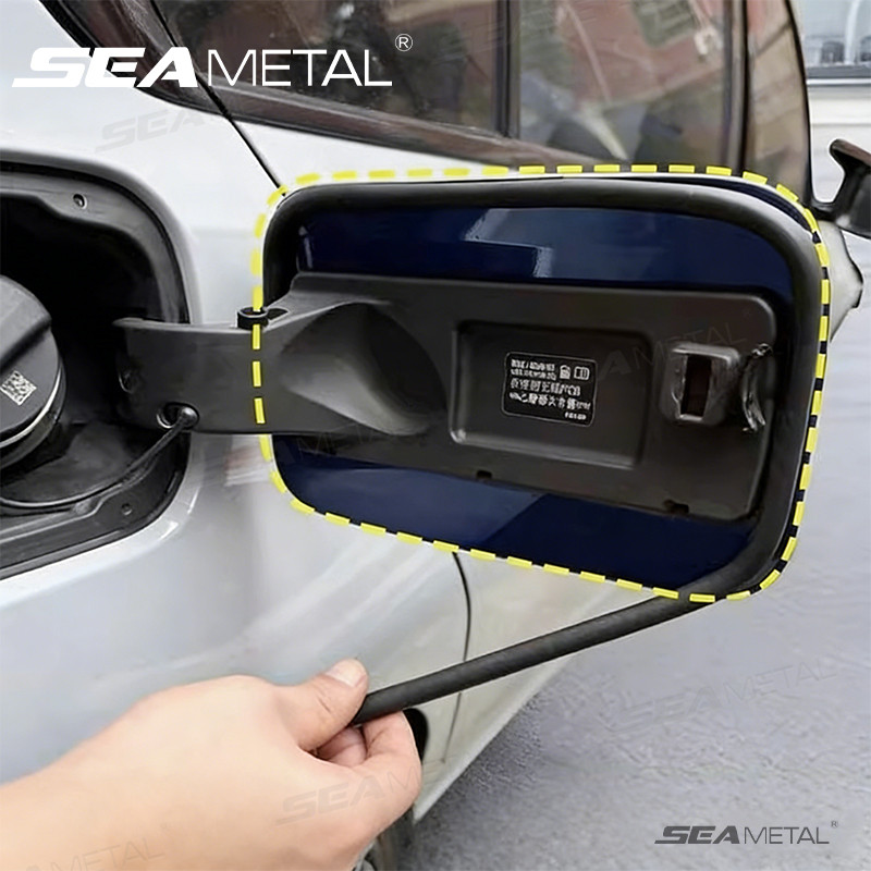 SEAMETAL ฝาถังน้ํามันรถยนต์แถบปิดผนึก Self-Adhesive กันน้ําชาร์จพอร์ตซีลแหวนกันฝุ่น Universal ยาง Weatherstrip