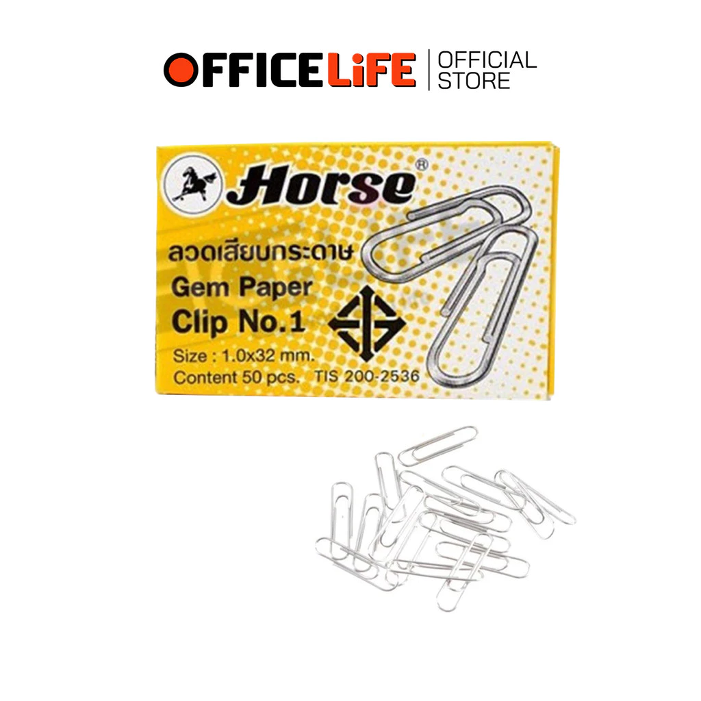 Horse (ตราม้า) ลวดเสียบกระดาษ ลวดเสียบ No.1 ( 50 ตัว / กล่อง )