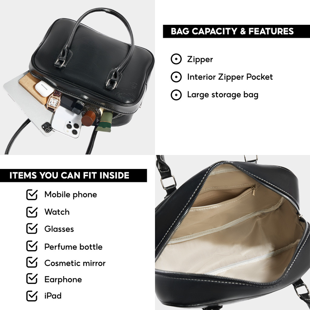 (Lovito Carry) กระเป๋าสะพายข้างผู้หญิงหนัง PU คุณภาพสูงแบบลำลองขนาดเล็ก LR19E073 ราคา ถูกที่สุด ดีลบีเคเค แกลเลอรีภาพที่ 4