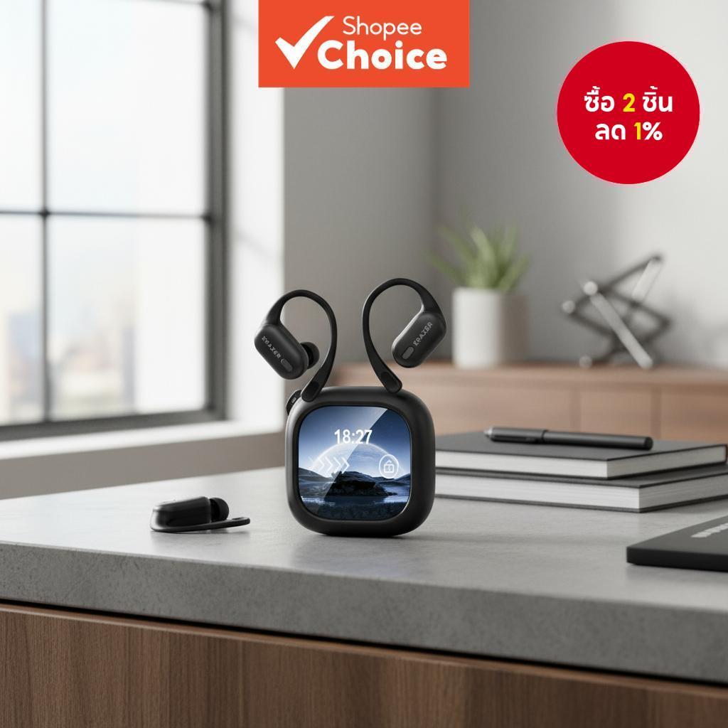 ERAZER XF38 เอียร์โฟนแปลเสียง AI พร้อมหน้าจอสัมผัส รองรับ 135 ภาษา แบบเปิดหู กันน้ํา มีไมโครโฟน เชื่