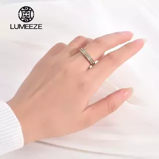 LUMEZE 2/4mm Iced Out Bling CZ แหวนหญิงทองเงินสีสแตนเลส Cubic Zircon แหวนหมั้นงานแต่งงานสําหรับผู้หญิงเครื่องประดับของขวัญ TS302 #