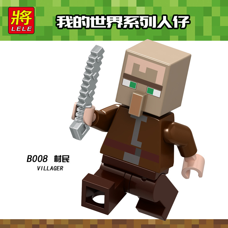 minecraft toy เลโก้ minecraft Minecraft Minifigures การศึกษาประกอบอาคารบล็อก Villager Villager Holdi