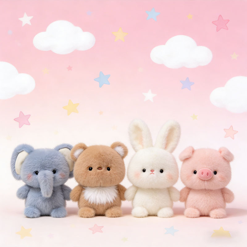 ของเล่นตุ๊กตา 15cm ตุ๊กตากระต่าย ตุ๊กตาช้าง ของเล่นตุ๊กตา น่ารักและนุ่มนิ่ม ขนนุ่มๆ ของขวัญวันเกิด