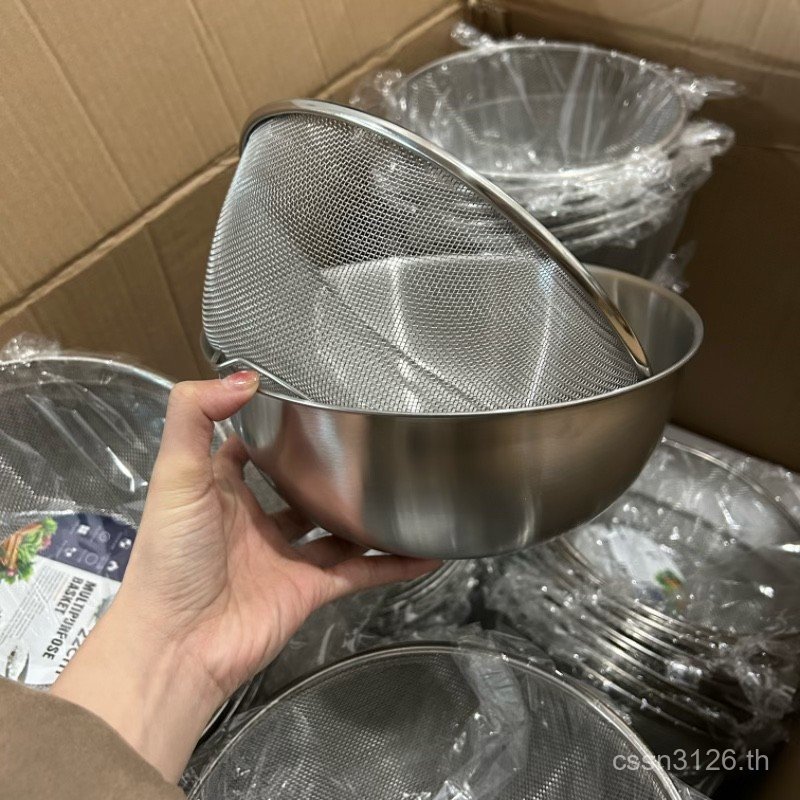 อ่างล้างผัก ยี่นูโอ สแตนเลสครัวตะกร้าผลไม้304ท่อระบายน้ําตะกร้าครัวเรือนท่อระบายน้ําอ่างครัวข้าวซักผ