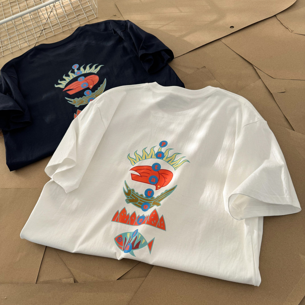 เสื้อยืดแขนสั้น Patagonia Mountain Skyline กลางแจ้ง Skyline เสื้อยืดออร์แกนิกอินเทรนด์