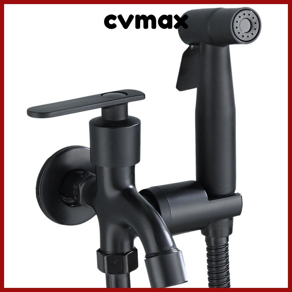 CVMAX ฝักบัว Shattaffi, แรงดันสูง 1 In 2 Out ชุดสเปรย์โถสุขภัณฑ์โถสุขภัณฑ์, ก๊อกน้ําแบบใช้มือถือทนทานโถชําระล้างสแตนเลสอเนกประสงค์