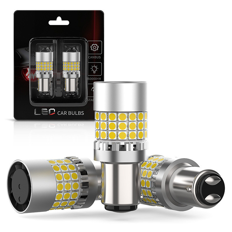 T20 รถ LED 1157 ถอดรหัส Anti-Stroobe 45SMD ไฟเบรค p21/w5 T20 bay15d ไฟเลี้ยว
