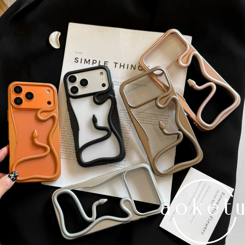 เหมาะสําหรับ ไอโฟน 17 โปรแม็กซ์ เคสโทรศัพท์กลวงงูสามมิติ แอปเปิล 16 โปรแม็กซ์ ระดับไฮเอนด์และส่วนบุคคล 15มือโปร ระบายความร้อนและป้องกันการตก 14น สร้างสรรค์ 13/12 ปกอ่อน
