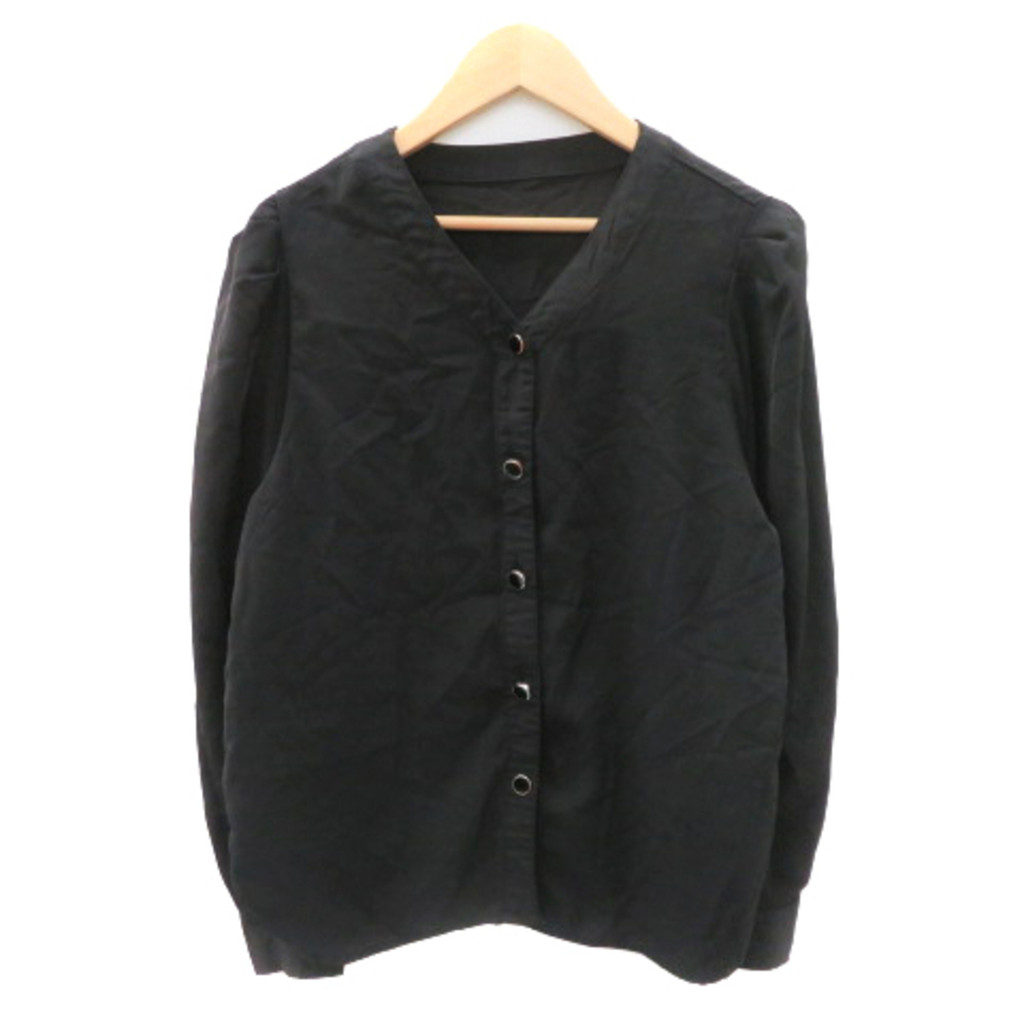 ViS Blouse Shirt v-neck black Long sleeves Direct from Japan Secondhand