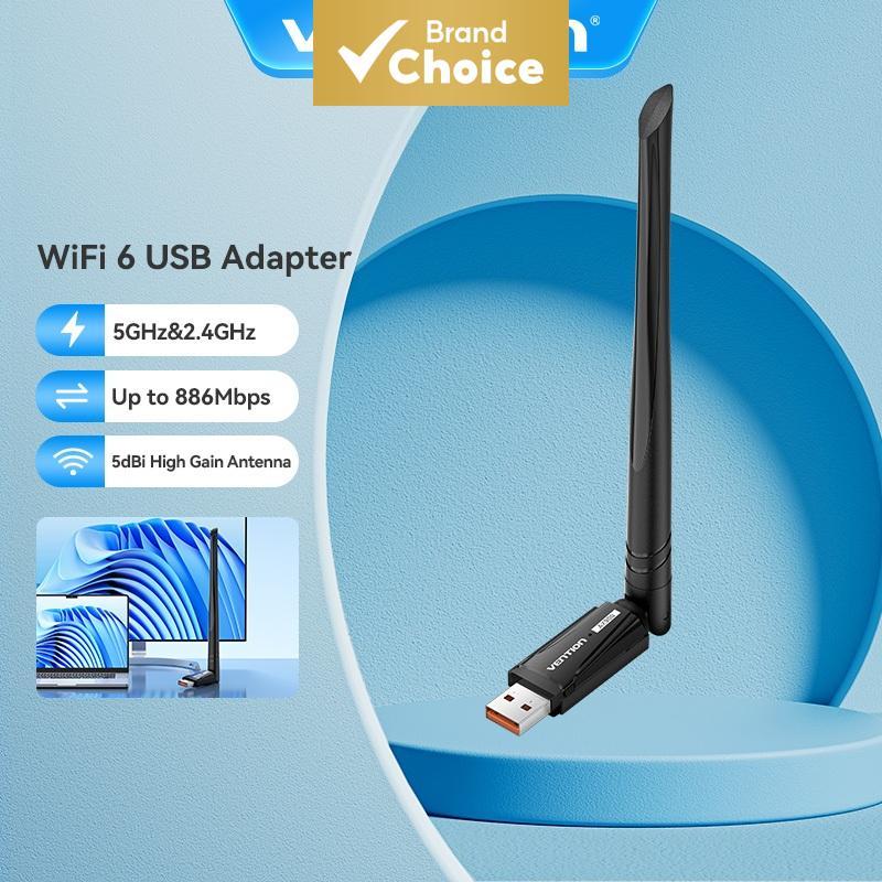 Vention WiFi 6 USB Bluetooth Adapter Dual Band 600Mbps Audio Receiver Transmitter Bluetooth สําหรับพ