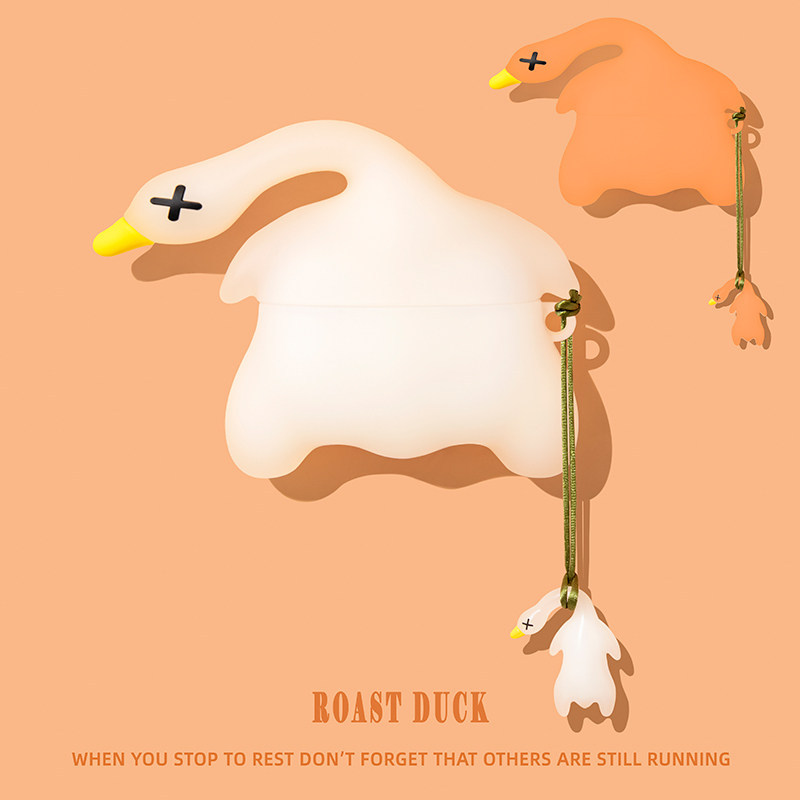 เหมาะสําหรับ airpodspro3 เคสป้องกัน airpods4 เคสป้องกัน pro2 Apple ชุดหูฟังบลูทูธกล่องเปลี่ยนสีเป็ดย