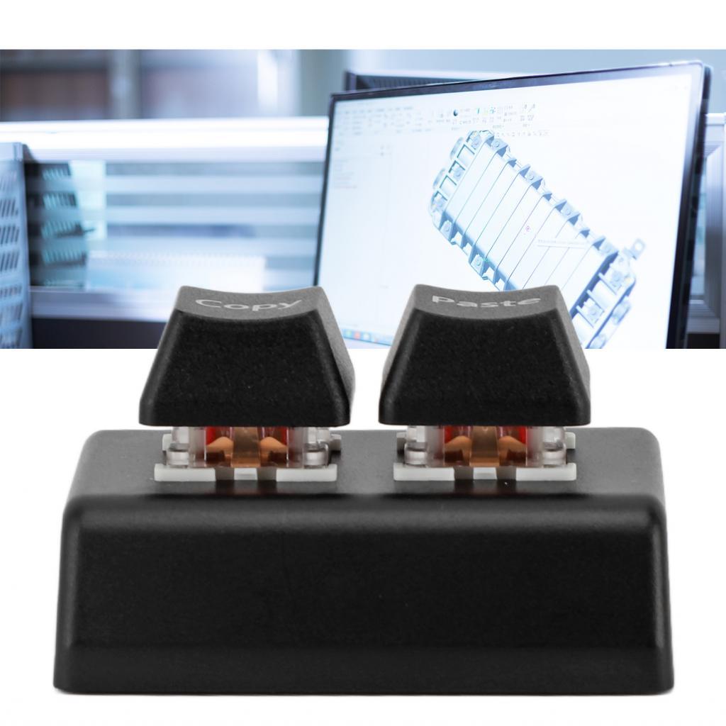 Vikye Copy Paste ปุ่มกดตั้งโปรแกรมได้ 2 คีย์คีย์บอร์ดขนาดเล็กพร้อมการเชื่อมต่อ USB C สวิตช์สีแดงสําห