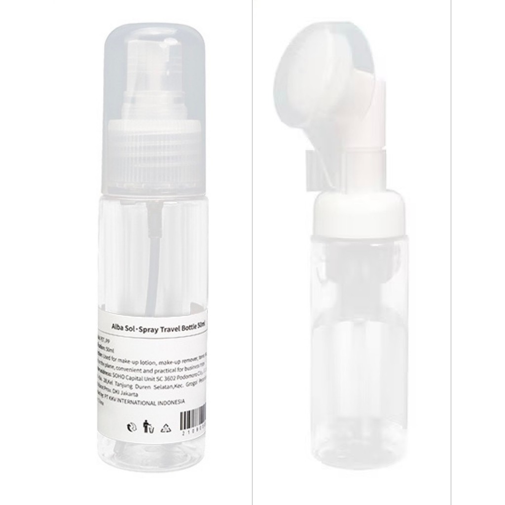 TRAVEL BOTTLE REFILL SPRAY 50 ML & FOAM BRUSH 60 ML OH SOME