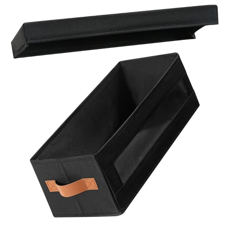 Camp กล่องเก็บของอเนกประสงค์สําหรับ DVDs Featuring View Window Stackable Oxford Fabric Compacts Desi