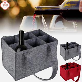 กระเป๋าใส่ขวดไวน์พับเก็บได้น้ำหนักเบามีที่จับสำหรับเดินทางปิ…