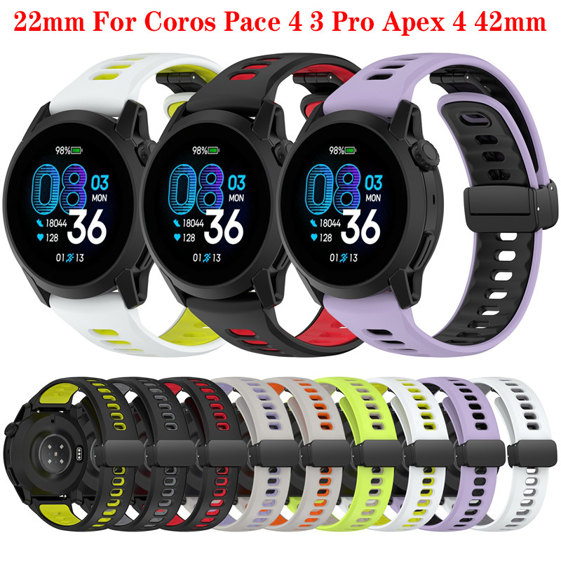 22 มม.สายคล้องคอซิลิโคนสําหรับ Coros Pace 4 3 Pro APEX 4 42 มม.นาฬิกาสมาร์ทสายรัดข้อมือสร้อยข้อมือนุ