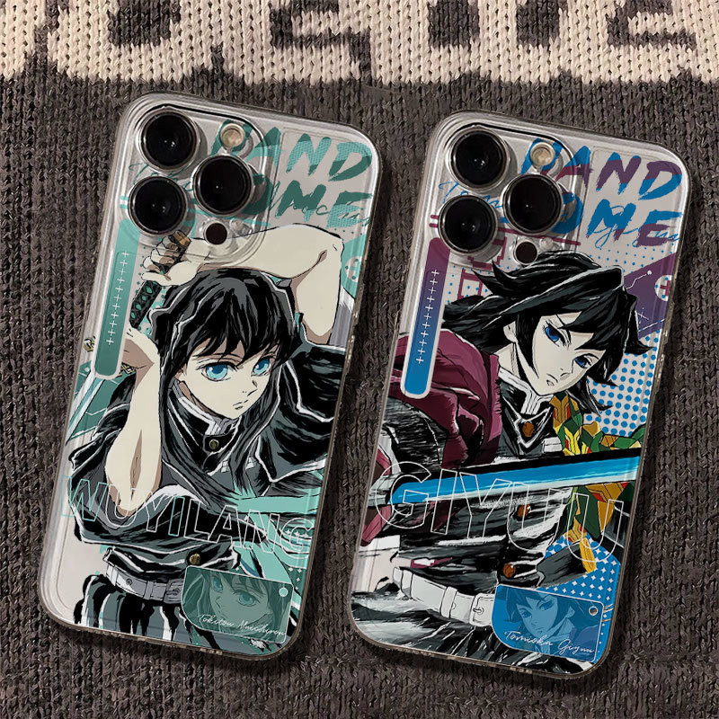 Demon Slayer Shitou Tomioka Yuโปร่งใสเหมาะสําหรับiPhoneเคสโทรศัพท์เหมาะสําหรับiPhone 16 Pro Max/15/1