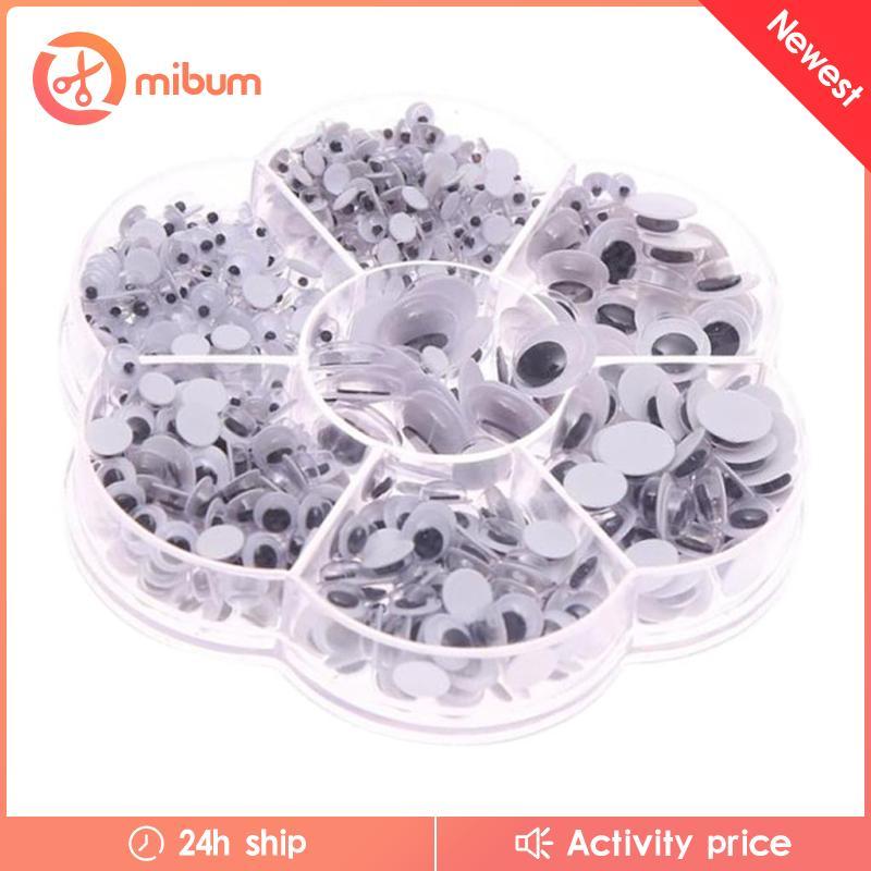 [Mibum] กล่อง 700 ชิ้น Googly Wiggly Wobbly Eyes Self Adhesive Sticky Craft 4 มม. ถึง 12 มม.