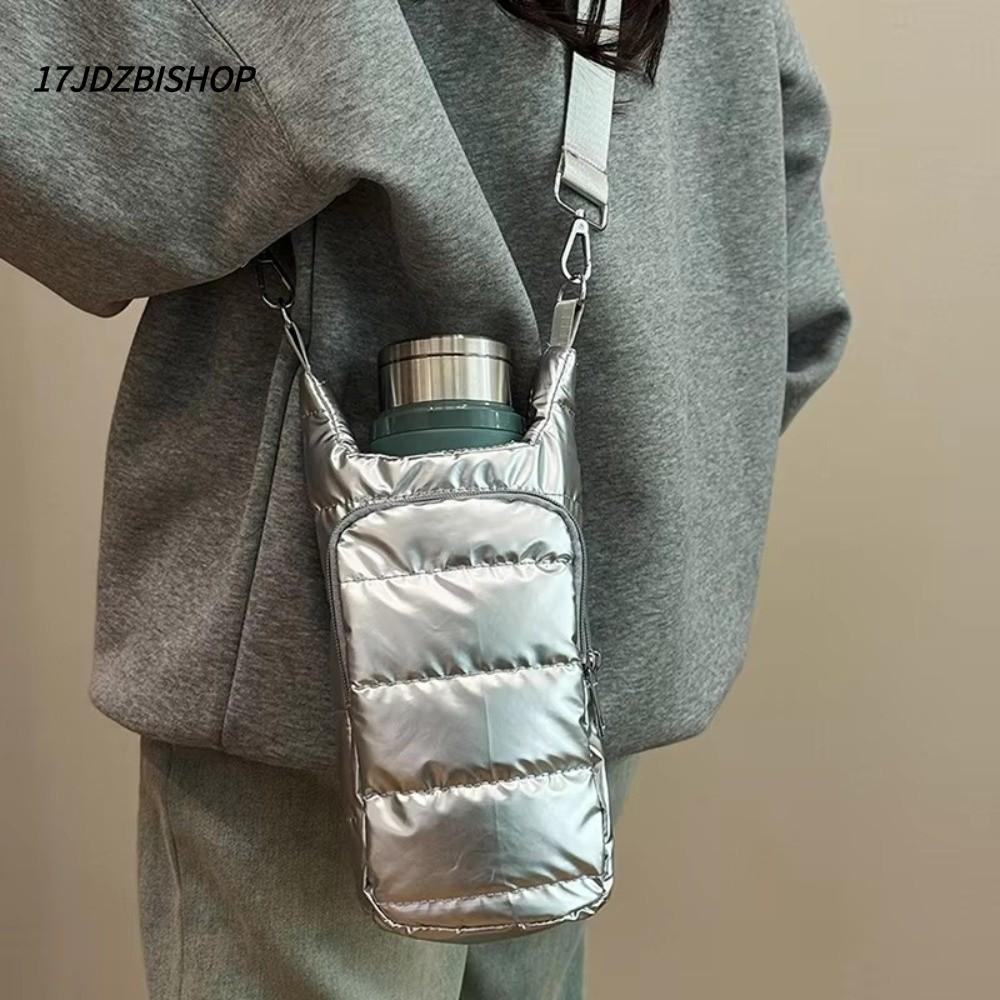 17JDZBISHOP กระเป๋าใส่ขวดน้ําสะพายไนล่อน พร้อมสายคล้องไหล่ พกพาสะดวก ด้านหน้าใส่ขวดน้ําได้