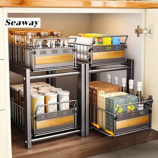 Seaway Pull Out Basket Under Sink Rack Storage Kitchen Cabinet Organizer With Sliding Organizers Shelves