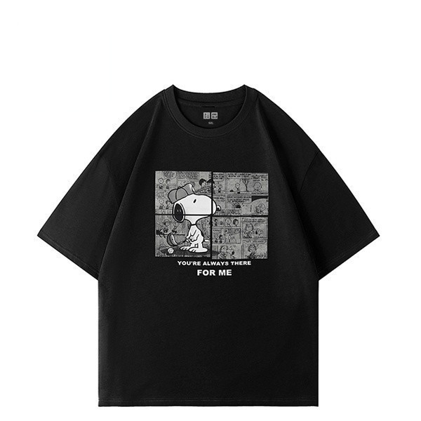 เสื้อยืดแขนสั้นลําลอง พิมพ์ลายสนูปปี้ แฟชั่นคู่รัก ราคา ถูกที่สุด ดีลบีเคเค