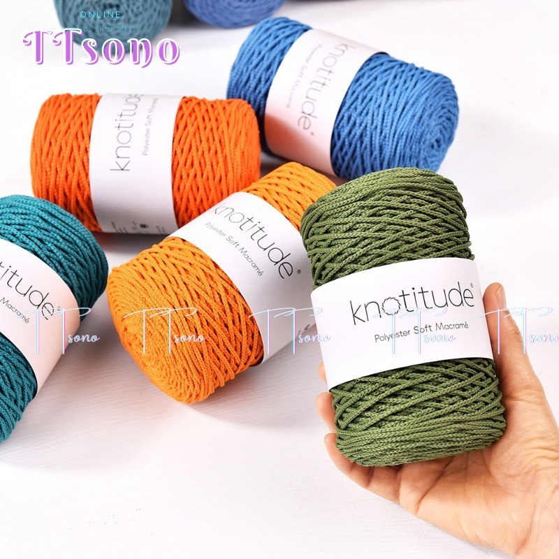 2mm Poppy Macrame เชือกฟอก เชือกมาคราเม่ เชือกถัก  DIY Hand-Knitted Crochet bag Polyester yarn