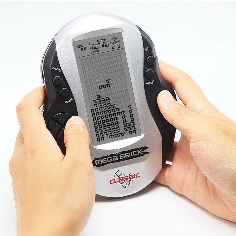 คอนโซลเกม Tetris หน้าจอขนาดใหญ่แบบชาร์จไฟได้สีเขียวมือถือคิดถึง#俄罗斯方块游戏机大屏幕可充电绿光款怀旧掌机#