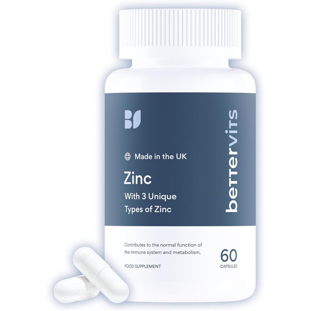 Bettervits อาหารเสริมสังกะสีสำหรับทั้งผู้ชายและผู้หญิง | เพิ่มภูมิคุ้มกันและความแข็งแรง | Zinc Picol