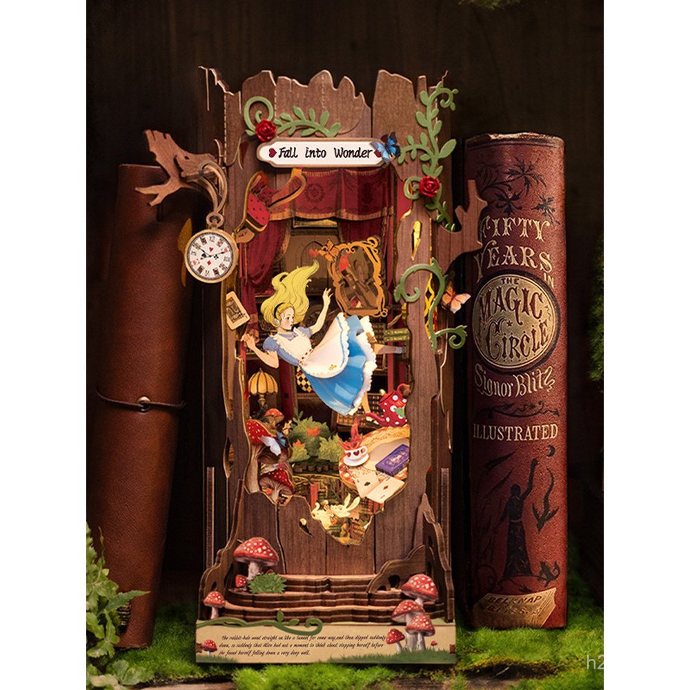 Rolife rolife rolife rolife ตก wonderland bookend diy กระท่อมประกอบ handmade building block ปริศนาขอ