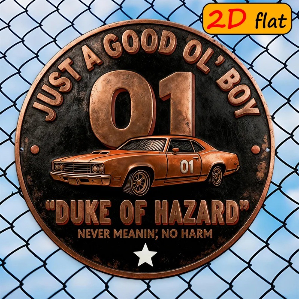 HELLOYOUNG Vintage Race Car Tin Sign โลหะ Wall Art รอบ 20 ซม. สําหรับบาร์โรงรถ