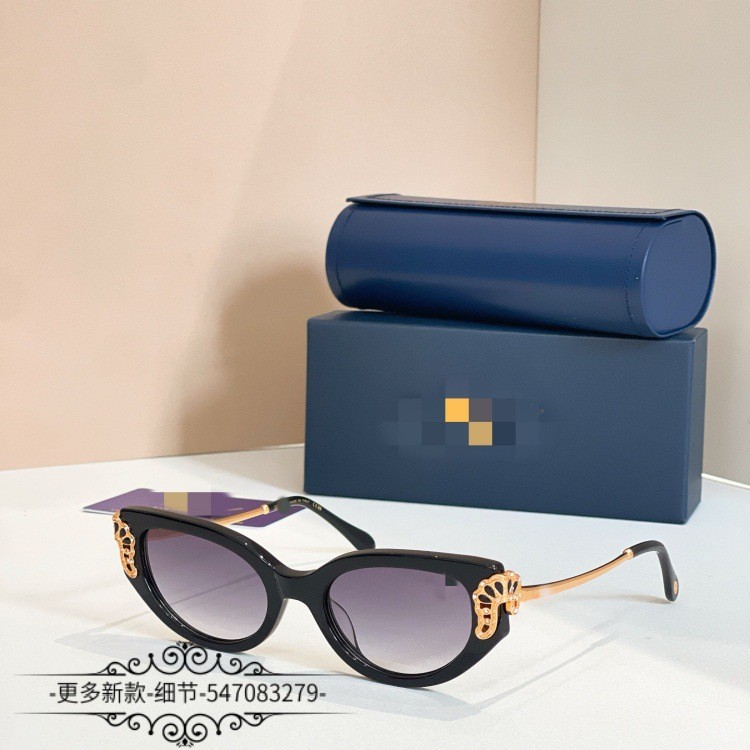 HF19 Xiaojia diamond-embellished cat-eye frame sunglasses, stylish women's acetate sunglasses, men's