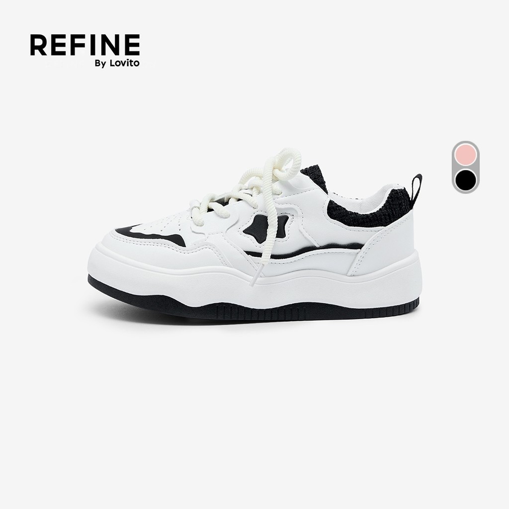 (Lovito Refine) รองเท้าผ้าใบผู้หญิงแบบสีบล็อกสไตล์ลําลอง LR24EX029 ราคา ถูกที่สุด ดีลบีเคเค