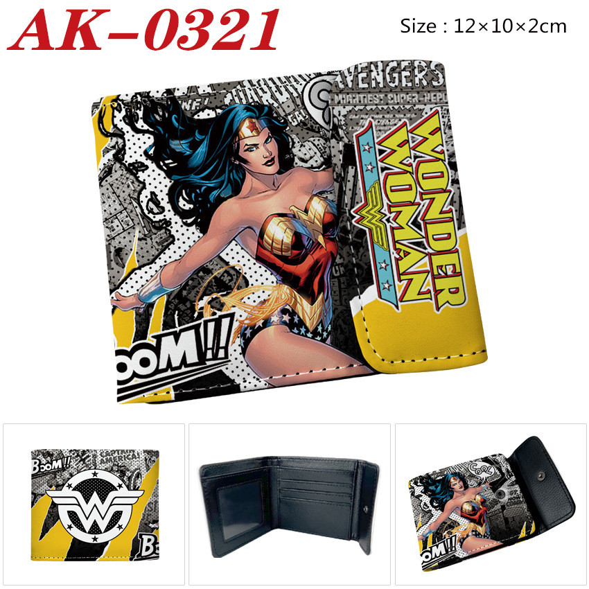 Superhero Marvel Merchanded Full Color Snap Button pu Leather Short Wallet Captain America Iron Man 