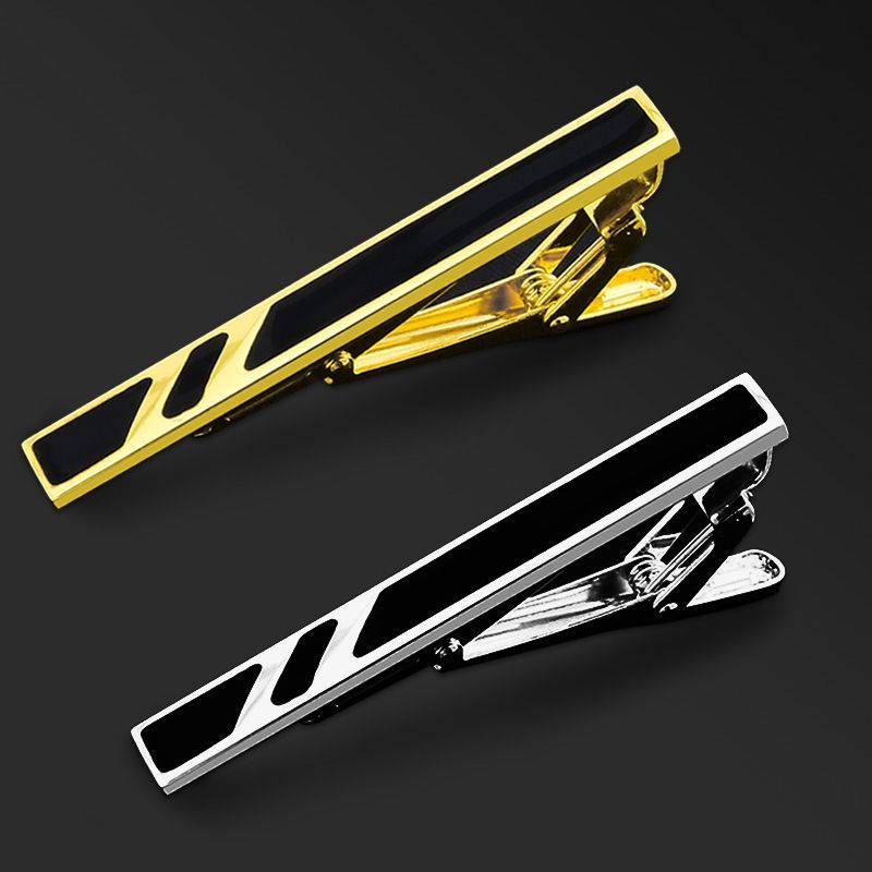 [J & N] Tie Clip Men Brass Tie Clip Men Business Tie Golden Clip Black Oil Craft 5.7 * 0.7CM Fashion
