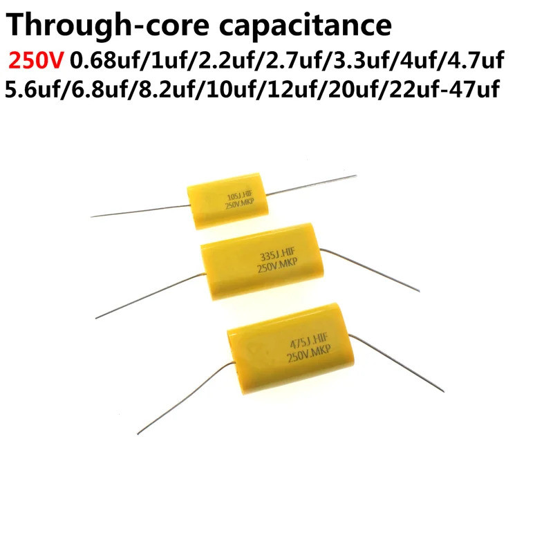 10/5/2PCS MKP ตัวเก็บประจุเสียง 0.1uF 0.22uF 5.6uF 6.8UF 7.5UF 8.2UF 10uF 22uF 33uF 47uF 100uF 250V 