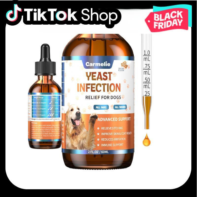 Carmelie Ear & Relief Drops - Bacon Flavor 60ml - hes Itching Supports Healthy Ears Allergy Relief f