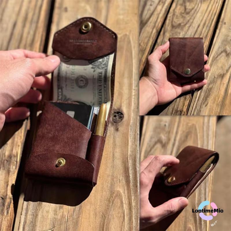 LontimeMio] Multifunctional Compact Wallet,Handmade Leather Card Holder/Wallet,Small Slim Slim Slim 