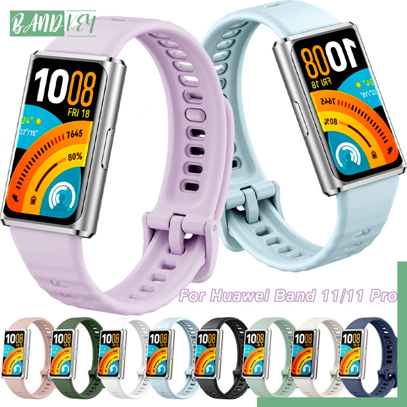 สายรัดซิลิโคน for Huawei Band 11/11 Pro สายรัดข้อมือแบบปรับได้ Soft Sport สำหรับอุปกรณ์เสริม for Huawei Band 11 Pro